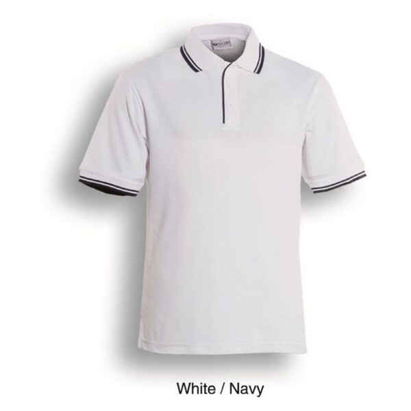 Unisex Adults Double Striped Polo
