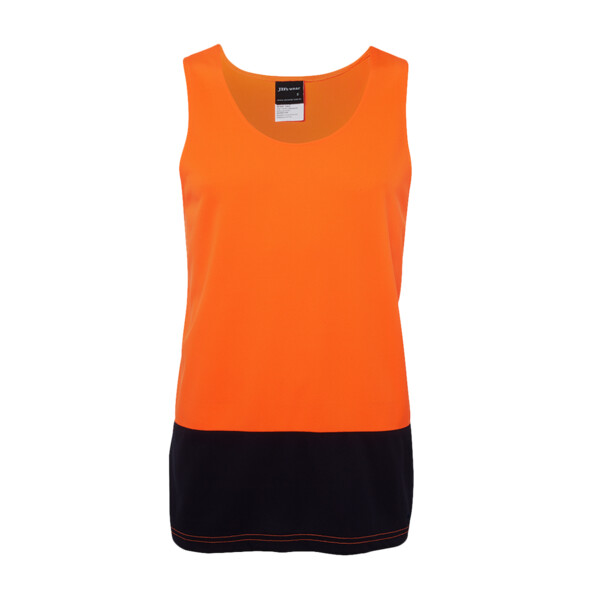 JB's Wear Men's Hi-Vis Traditional Singlet orange/Navy