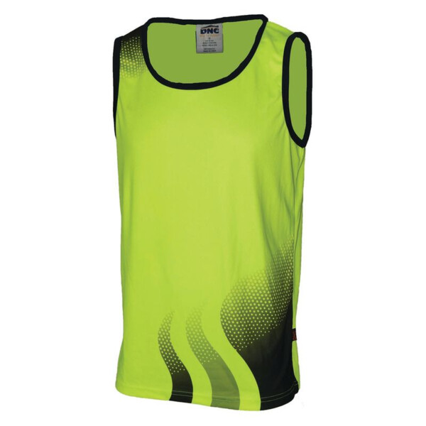 DNC Wave Hi-Vis Sublimated Singlet yellow/navy