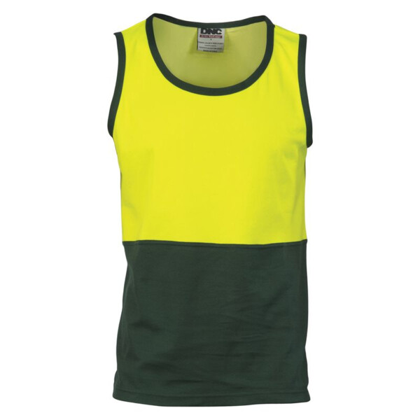 DNC Wave Hi-Vis Sublimated Cotton Singlet yellow/green