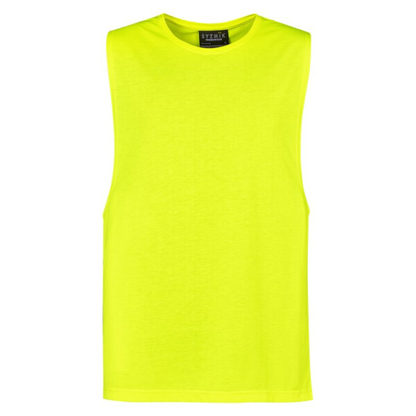 syzmik men's hi vis sleevless tee yellow