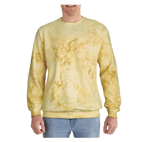 Mens Yellow Color Blast Crewneck Sweatshirt