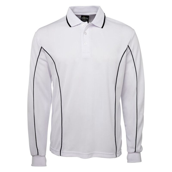Mens Podium Long Sleeve Piping Polo



