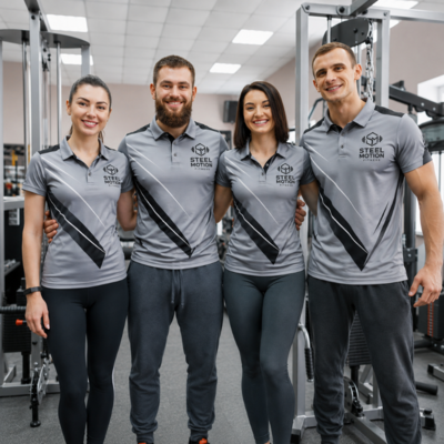 gym and ftness sublimated apparel