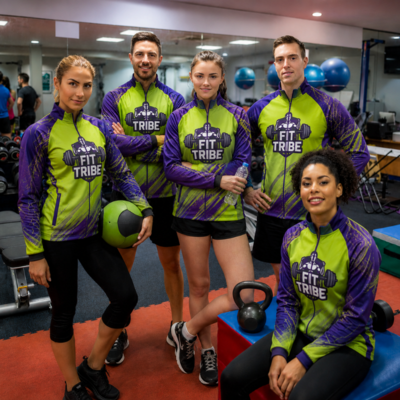 gym and ftness sublimated apparel