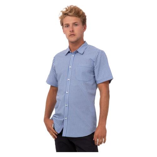 Mens Modern Gingham Short Sleeve Dress Shirt Thumbnail