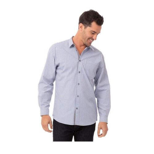 Mens Modern Gingham Long Sleeve Dress Shirt Thumbnail