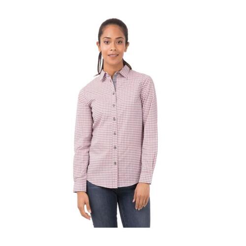 Womens Modern Gingham Long Sleeve Dress Shirt Thumbnail