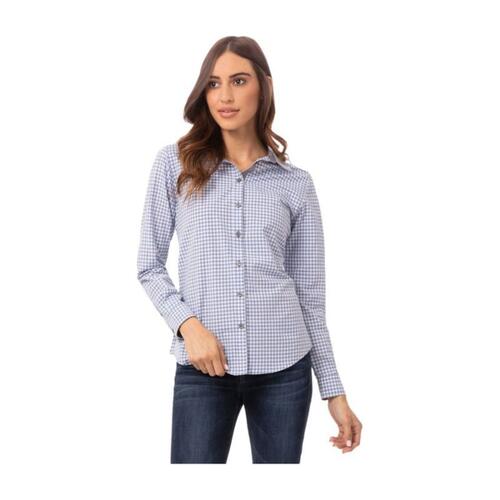 Womens Modern Gingham Long Sleeve Dress Shirt Thumbnail