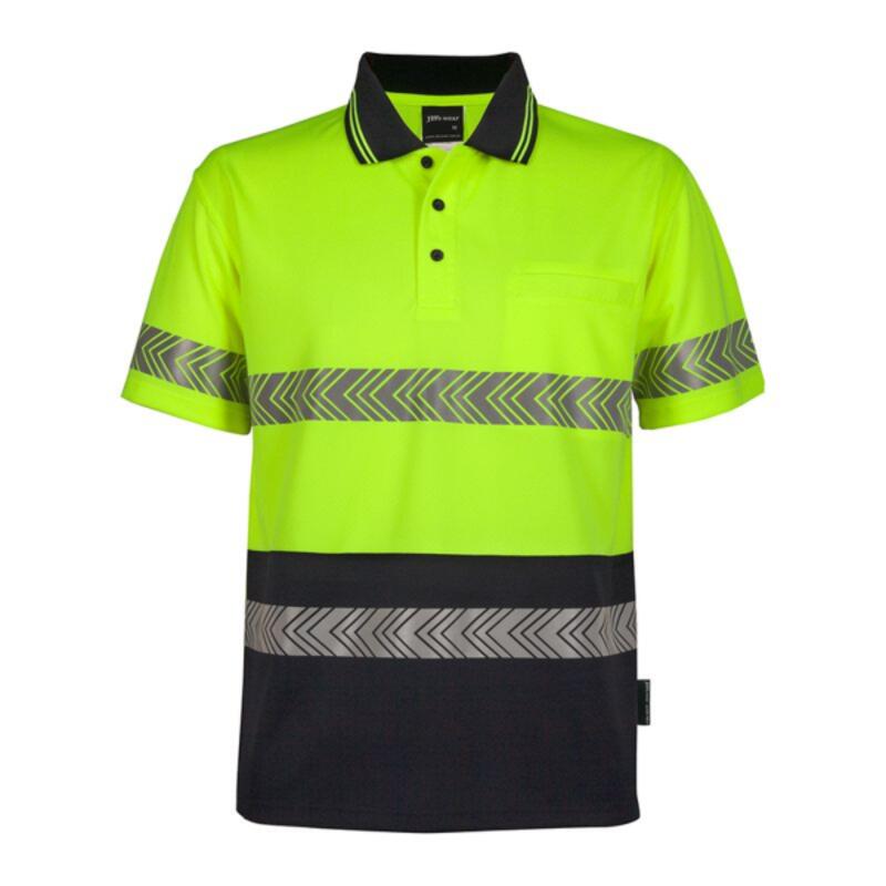 Mens Hi Vis Short Sleeve Segmented Tape Polo Thumbnail
