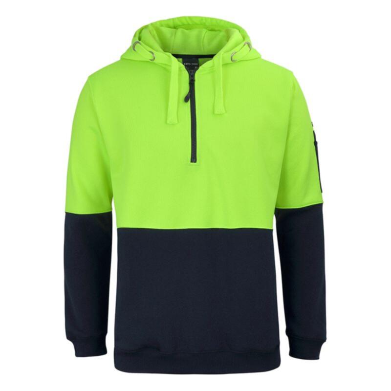 Mens Hi Vis Half Zip Hoodie Thumbnail