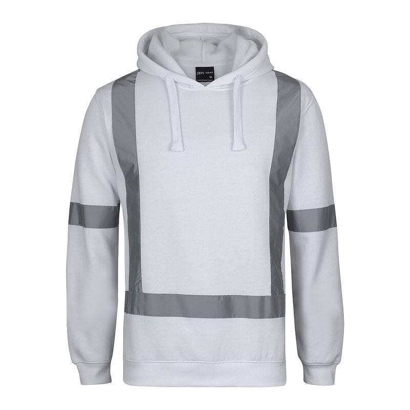 Mens Fleece Hoodie with Reflective Tape Thumbnail