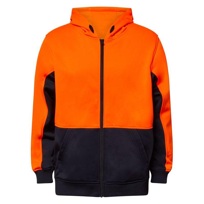 Mens Hi Vis Hoodie With Zip Thumbnail
