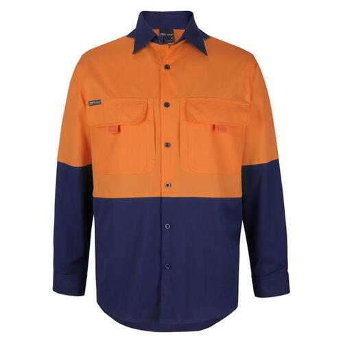 Mens Hi Vis Ripstop Long Sleeve Fishing Shirt