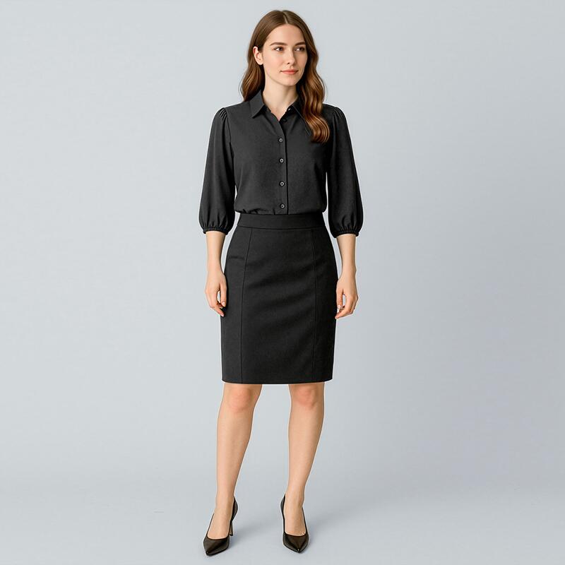 Womens Cool Stretch Mid-waist Pencil Skirt Thumbnail