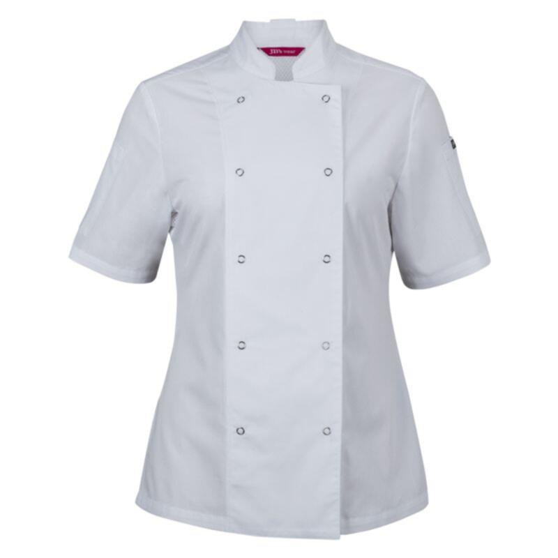 Womens Short Sleeve Snap Button Chef Jacket  Thumbnail