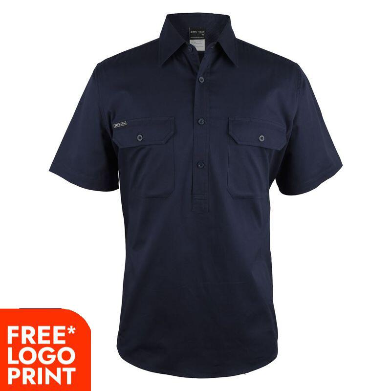 Mens Close Front Short Sleeve 150g Work Shirt Thumbnail