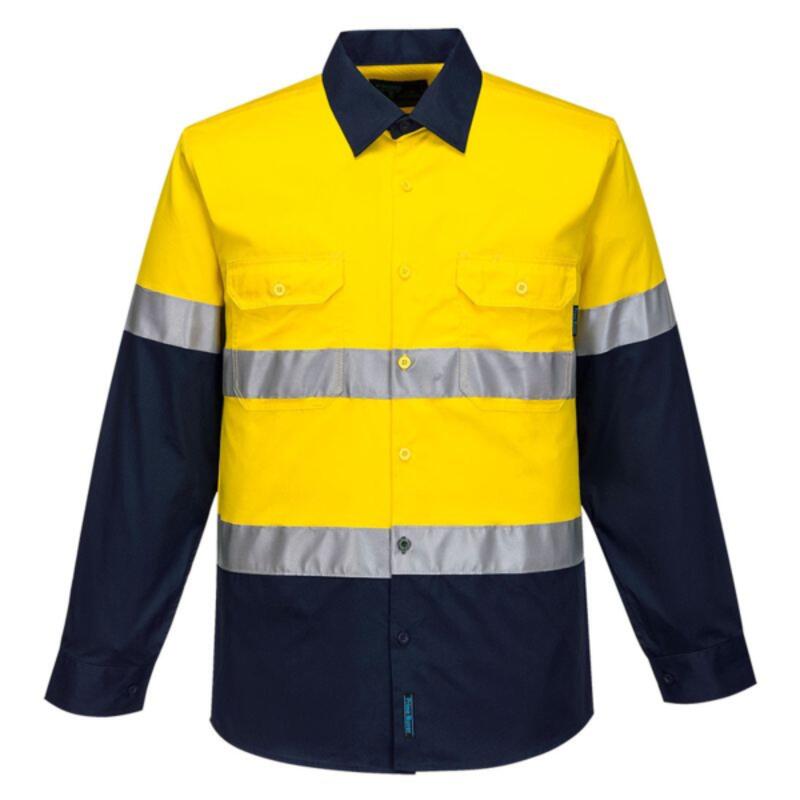 Mens Hobart Hi-Vis Lightweight Contrast Shirt Long Sleeve Thumbnail