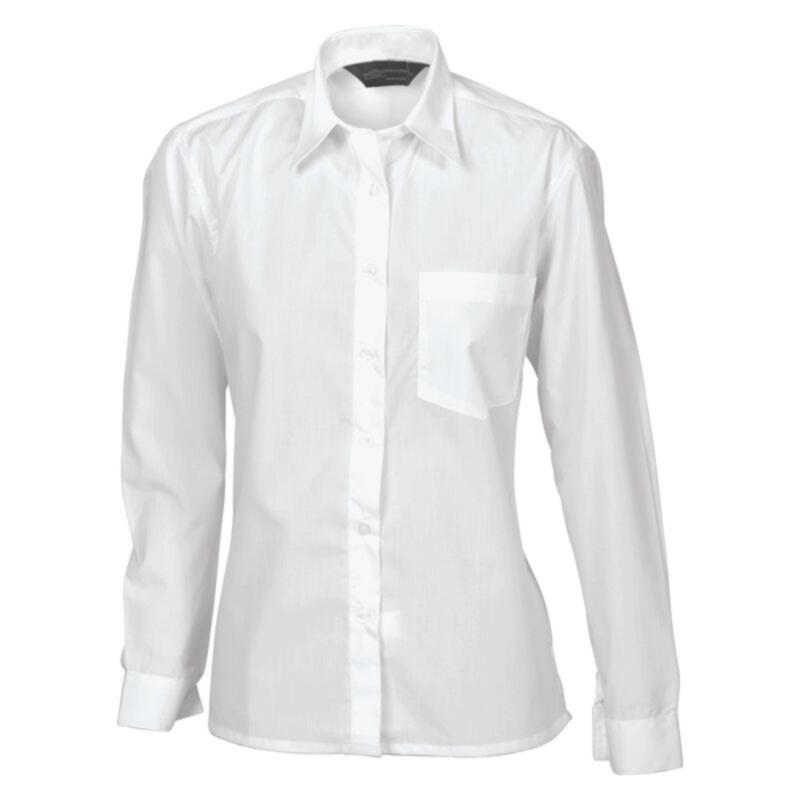 Womens Polyester Cotton Poplin Shirt Long Sleeve Thumbnail