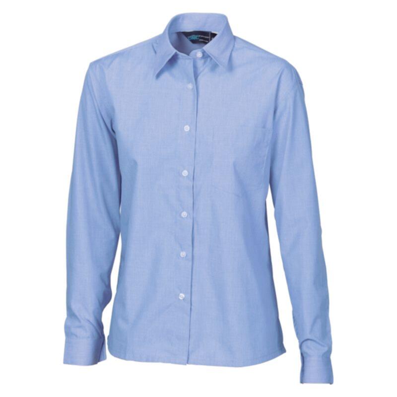 Womens Regular Collar, Side Splits, Single Pocket Long Sleeve Shirt Thumbnail