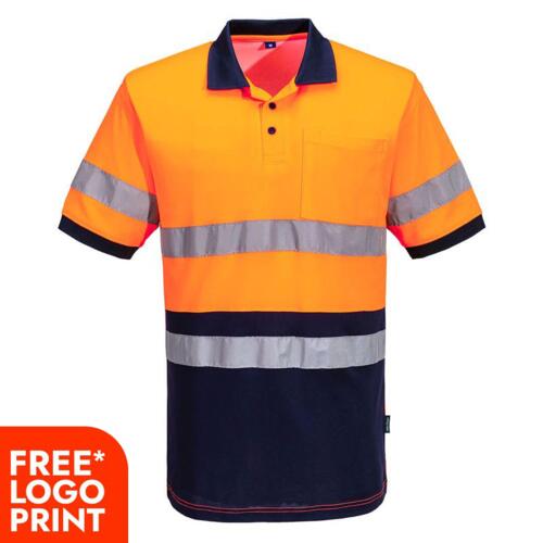 Hi Vis Class D/N Contrast Short Sleeve Polo Shirt Thumbnail