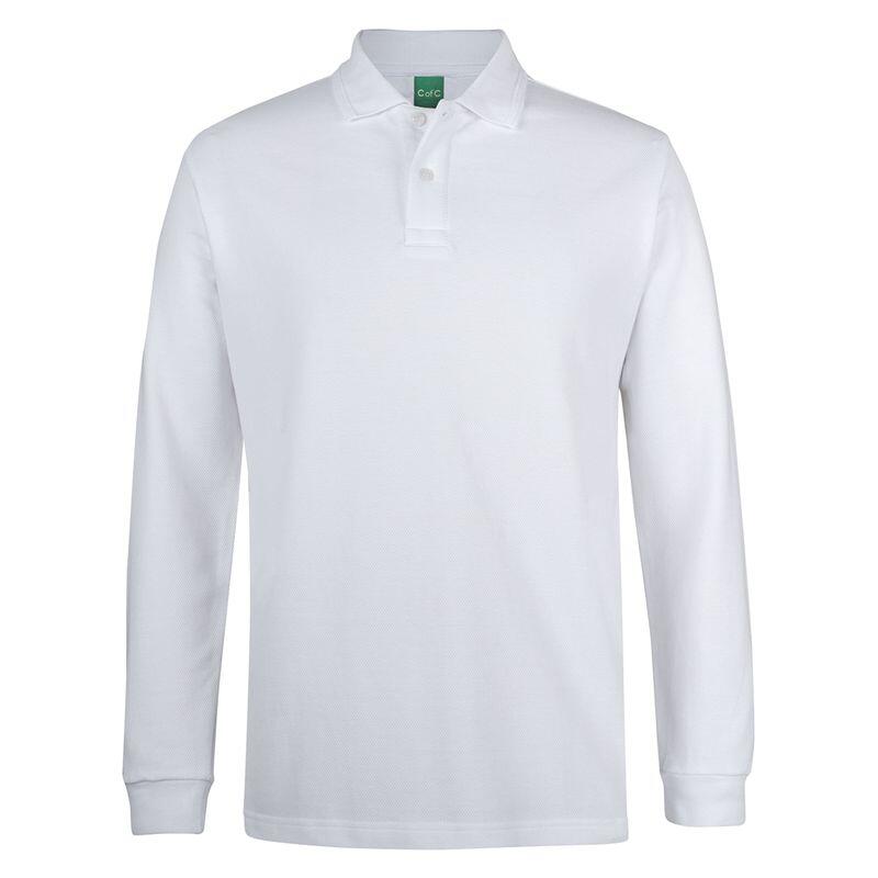 Mens C of C 320g Long Sleeve Popcorn Cotton Polo Thumbnail