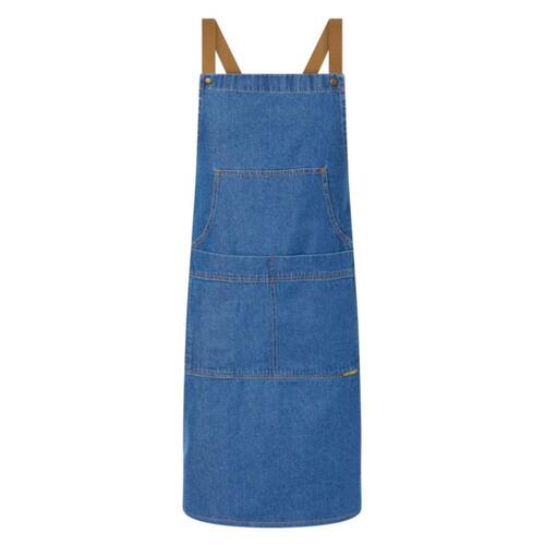 Denim Bib Apron With Pouch Thumbnail