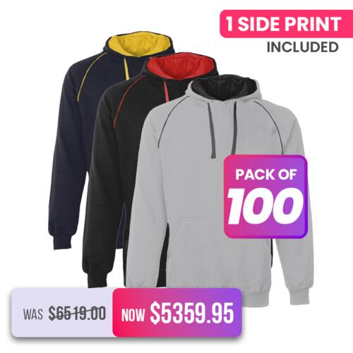 100X Adults Contrast Fleecy Hoodies Thumbnail