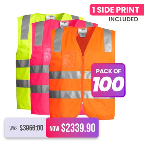 100X Unisex Hi Vis Full Zip Vest Thumbnail