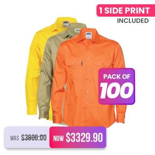 100X Mens Cool Breeze Work Shirt Long Sleeve Thumbnail