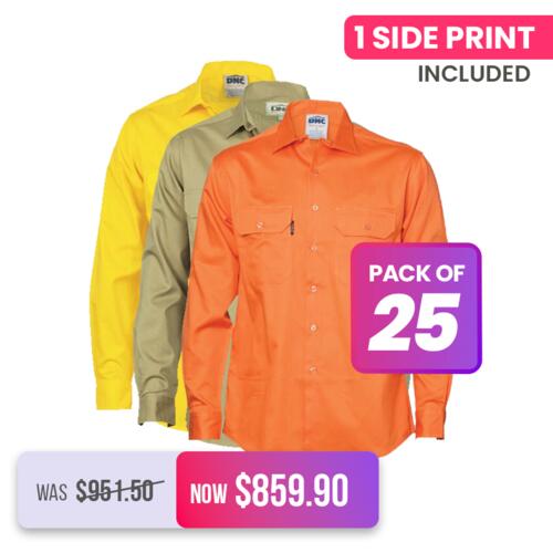 25X Mens Cool Breeze Work Shirt Long Sleeve Thumbnail