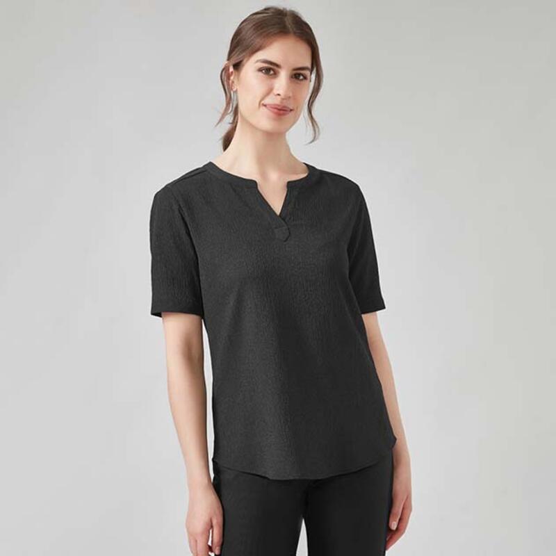 Womens Ruche Short Sleeve Blouse Thumbnail