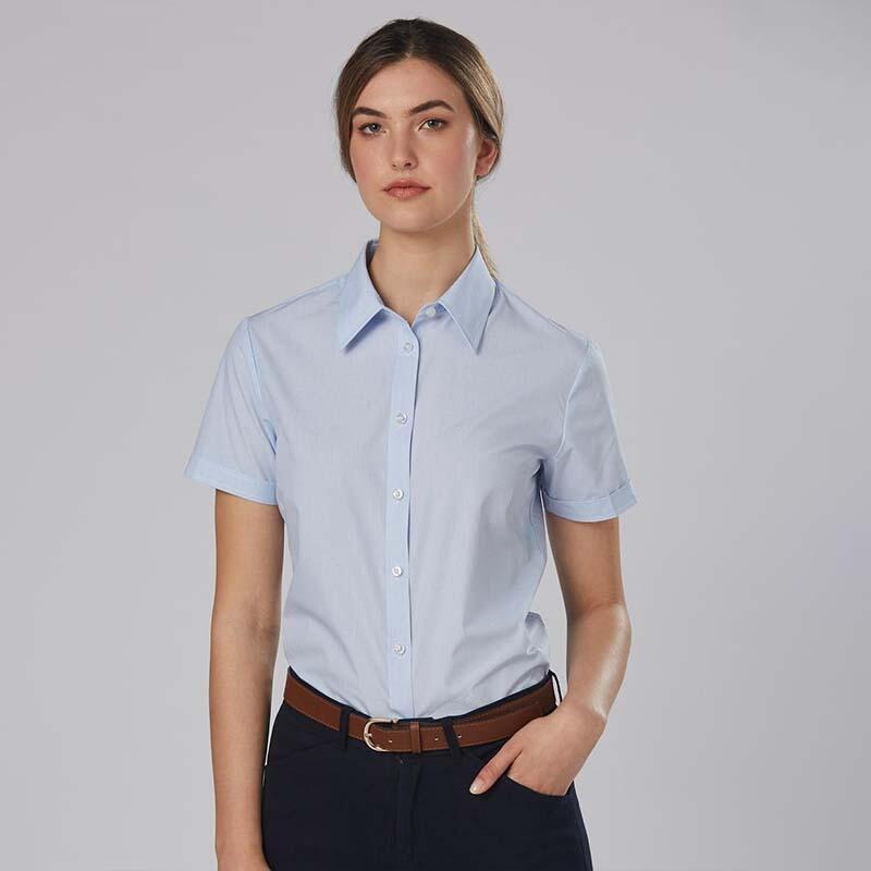 Womens Fine Stripe Short Sleeve Shirt Thumbnail
