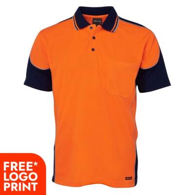 Mens Hi Vis Contrast Piping Polo Thumbnail