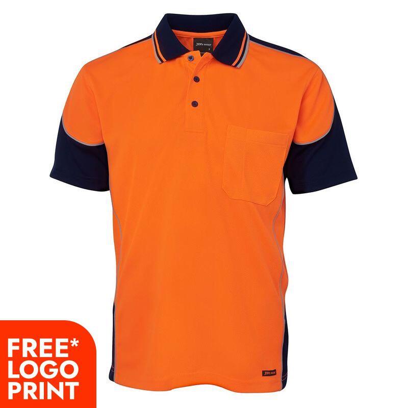Mens Hi Vis Contrast Piping Polo Thumbnail