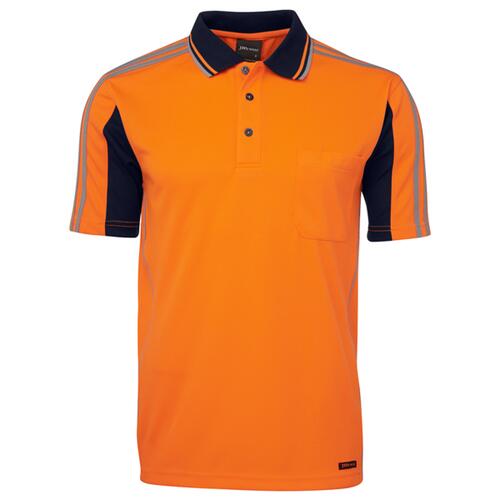Mens Hi Vis Short Sleeve Arm Tape Polo