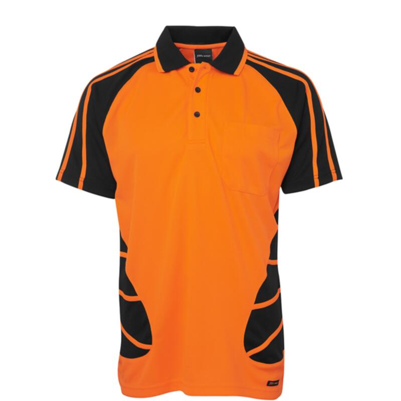 Mens Hi Vis Short Sleeve Spider Polo Thumbnail