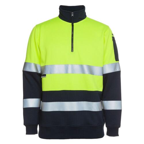 Mens Hi Vis Half Zip (D+N) Fleecy Sweat Thumbnail