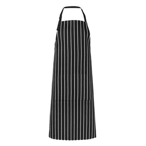 Bib Striped Apron with Pocket Thumbnail