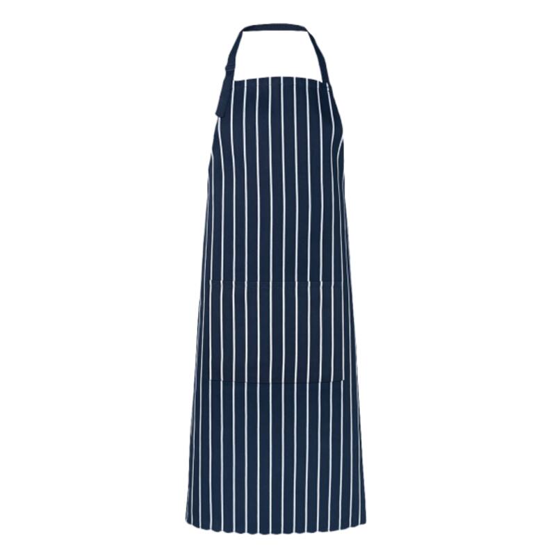 Bib Striped Apron with Pocket