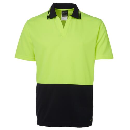 Mens HV Short Sleeve Non Button Polo