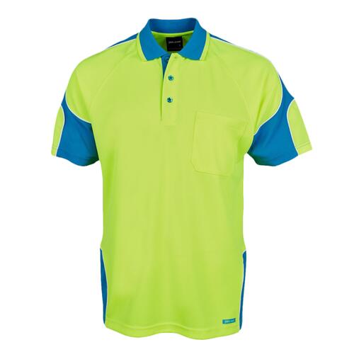 Mens Hi Vis Short Sleeve Arm Panel Polo