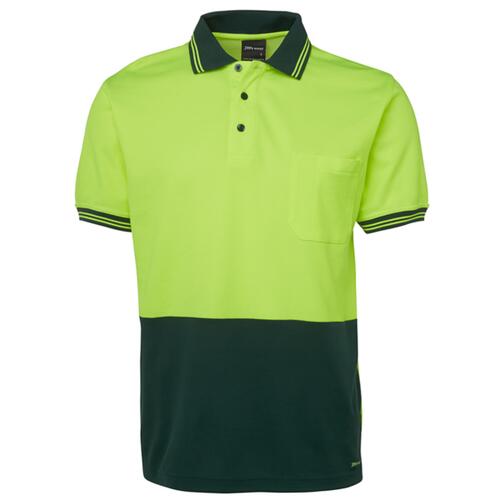 Mens Hi Vis Short Sleeve Cotton Back Polo
