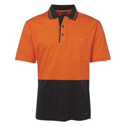 Mens Hi Vis Short Sleeve Cotton Polo