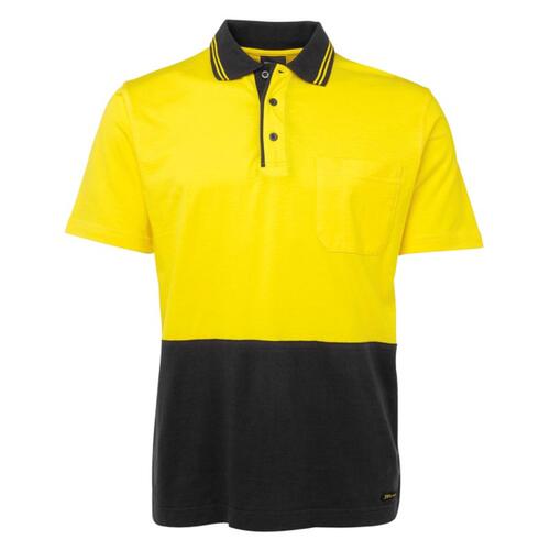 Mens Hi Vis Short Sleeve Cotton Polo