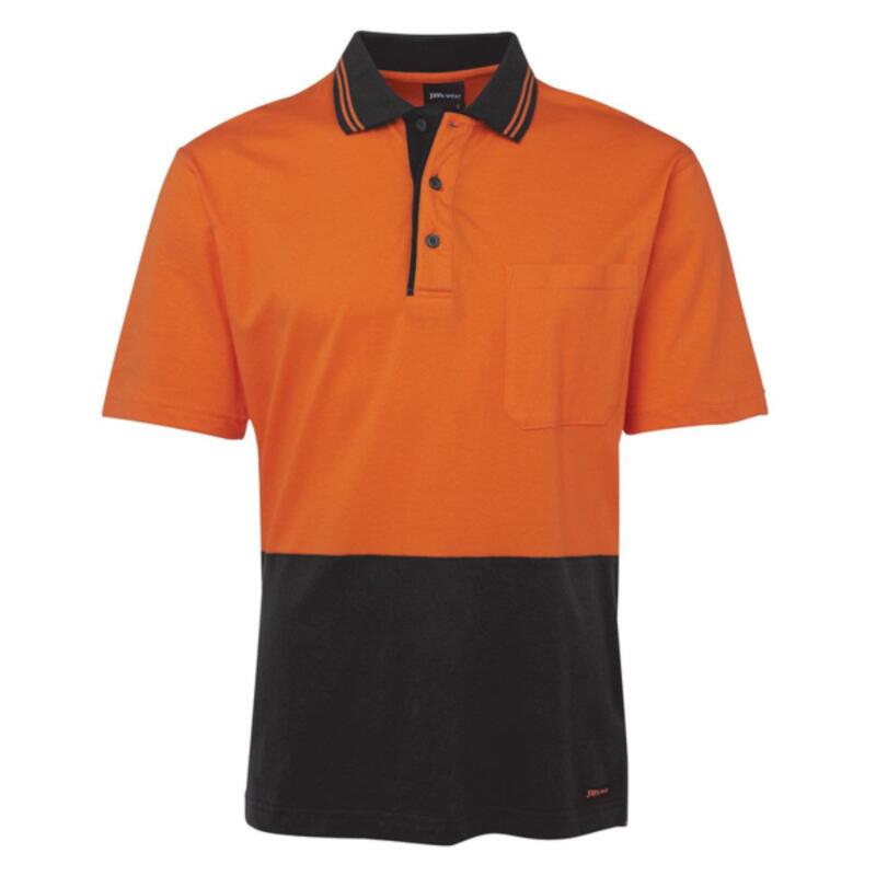 Mens Hi Vis Short Sleeve Cotton Polo Thumbnail