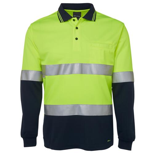 Mens Hi Vis Long Sleeve (D+N) Trad Polo