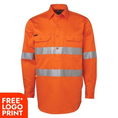 Mens Hi Vis (D+N) Close Front Long Sleeve Shirt Thumbnail