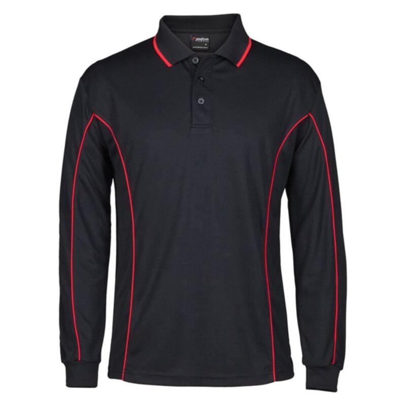 Mens Podium Long Sleeve Piping Polo Thumbnail