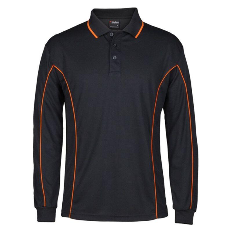 Mens Podium Long Sleeve Piping Polo
